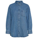 Pieces PCMaisie Ls Denim Shirt Noos Medium Blue Denim - J BY J Fashion