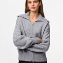 Pieces PCMalou LS Zip Knit Cardigan Noos Medium Grey Melange