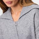 Pieces PCMalou LS Zip Knit Cardigan Noos Medium Grey Melange