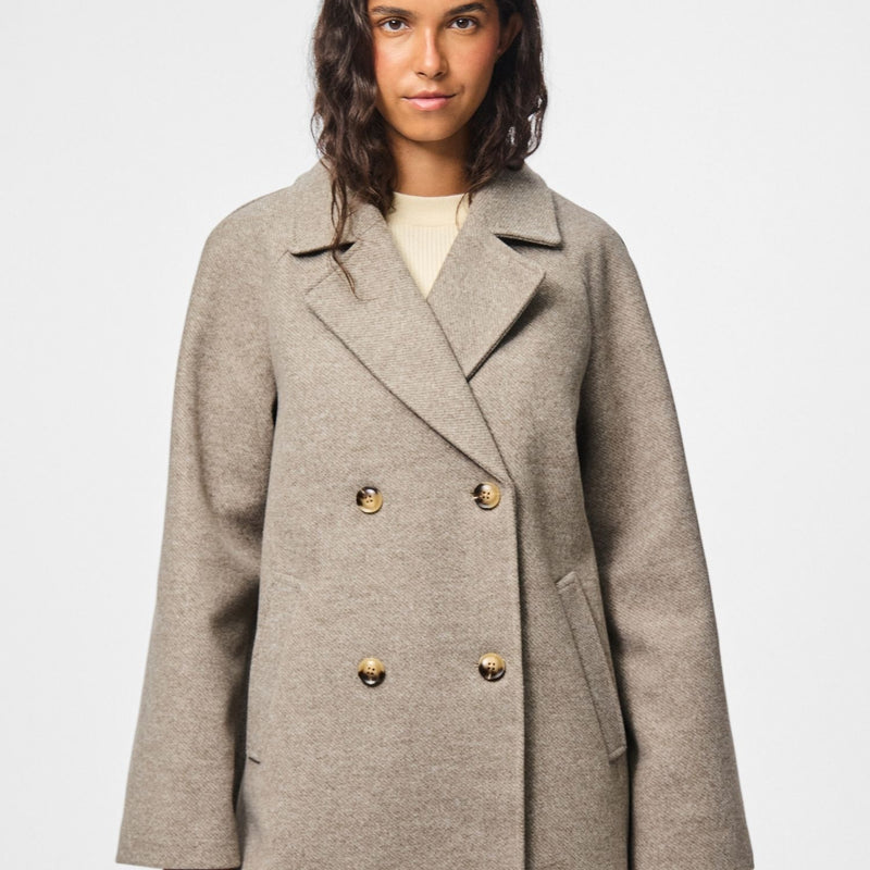 Pieces PCMarbel Coat Noos Morel