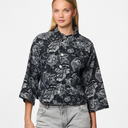 Pieces PCMarosa 3/4 SL Denim Shirt Black Rose