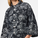 Pieces PCMarosa 3/4 SL Denim Shirt Black Rose