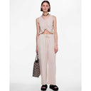 Pieces PCMastina HW Wide Pants Lys Sand - J BY J Fashion
