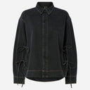 Pieces PCMathea LS Curved Denim Shirt Washed Black