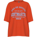 Pieces PCMaude SS Printed T-Shirt Tangerine Tango - J BY J Fashion