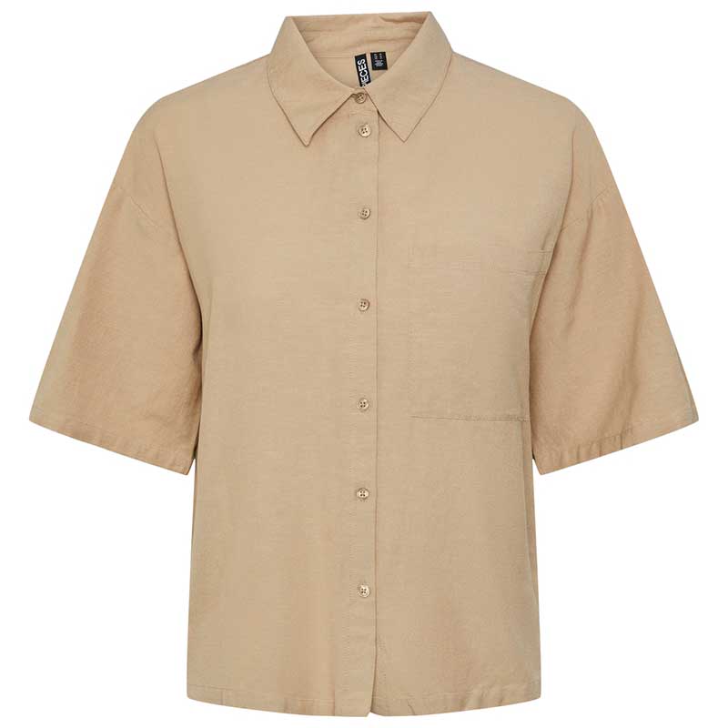 Pieces PCMilano SS Shirt D2D PB Sand - J BY J Fashion