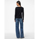 Pieces PCNora LS O-neck Knit Cardigan Noos Black - J BY J Fashion