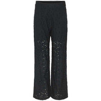 Pieces PCRanessa HW Straight Lace Pants JRS Black - J BY J Fashion