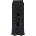 Pieces PCRanessa HW Straight Lace Pants JRS Black - J BY J Fashion