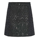 Pieces PCRoberta HW Mini Sequins Denim Skirt Grey Denim - J BY J Fashion