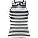 Pieces PCRuka Boxer Tank Top Noos Cloud Dancer Stripes Black