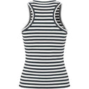 Pieces PCRuka Boxer Tank Top Noos Cloud Dancer Stripes Black