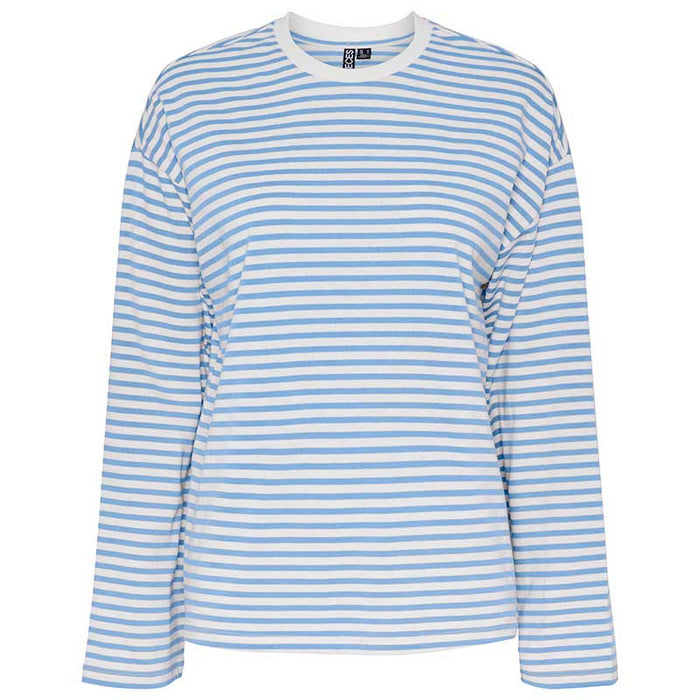 Pieces PCSadie LS Top Noos Lyseblå & Off White