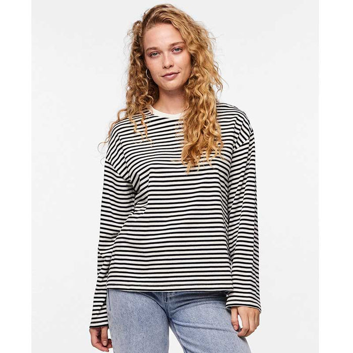 Pieces PCSadie LS Top Noos Sort & Off White