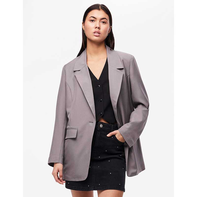 Pieces PCSalina LS Oversized Blazer Noos BC Grå