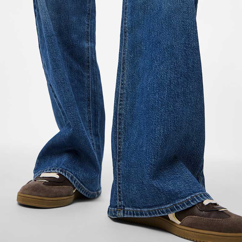 Pieces PCSilke MW Wide Jeans Noos Medium Blue Denim