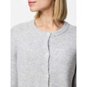 Pieces PCSilly SS O-Neck Knit Cardigan Noos Light Grey Melange - J BY J Fashion