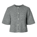 Pieces PCSilly SS O-Neck Knit Cardigan Noos Medium Grey Melange