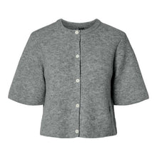 Pieces PCSilly SS O-Neck Knit Cardigan Noos Medium Grey Melange