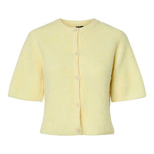 Pieces PCSilly SS O-Neck Knit Cardigan Noos Pale Banana