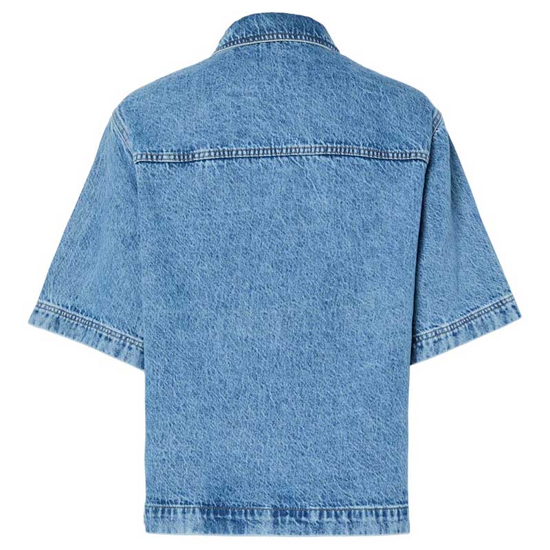 Pieces PcJuliet SS Denim Shirt Medium Blue Denim