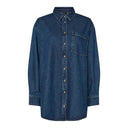 Pieces PcMaisie LS Denim Shirt Noos Dark Blue Denim