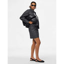 Pieces PCRoberta HW Mini Sequins Denim Skirt Grey Denim - J BY J Fashion