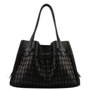 Pourchet Paris 24092 Medium Blossom Tresse Bag Noir - J BY J Fashion