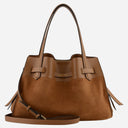 Pourchet Paris 25132 Blossom Large Suede Bag Camel