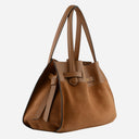 Pourchet Paris 25132 Blossom Large Suede Bag Camel