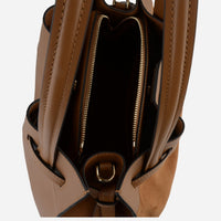 Pourchet Paris 25132 Blossom Large Suede Bag Camel