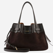 Pourchet Paris 25132 Blossom Large Suede Bag Marron