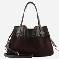 Pourchet Paris 25132 Blossom Large Suede Bag Marron