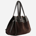 Pourchet Paris 25132 Blossom Large Suede Bag Marron
