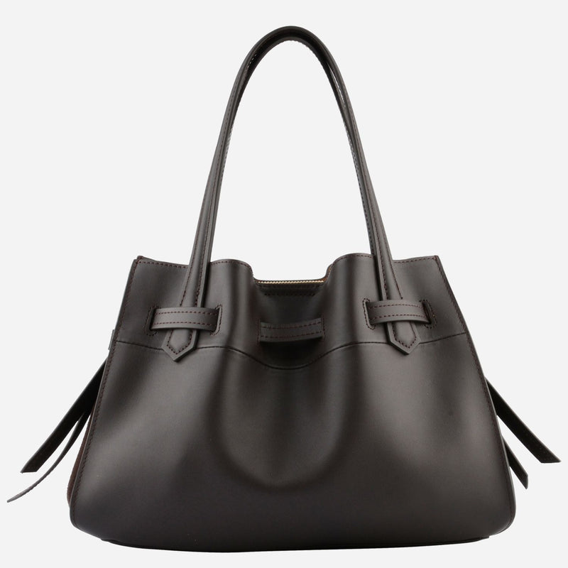 Pourchet Paris 25132 Blossom Large Suede Bag Marron