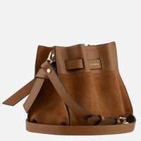 Pourchet Paris 25138 Blossom Suede Mini Bag Camel