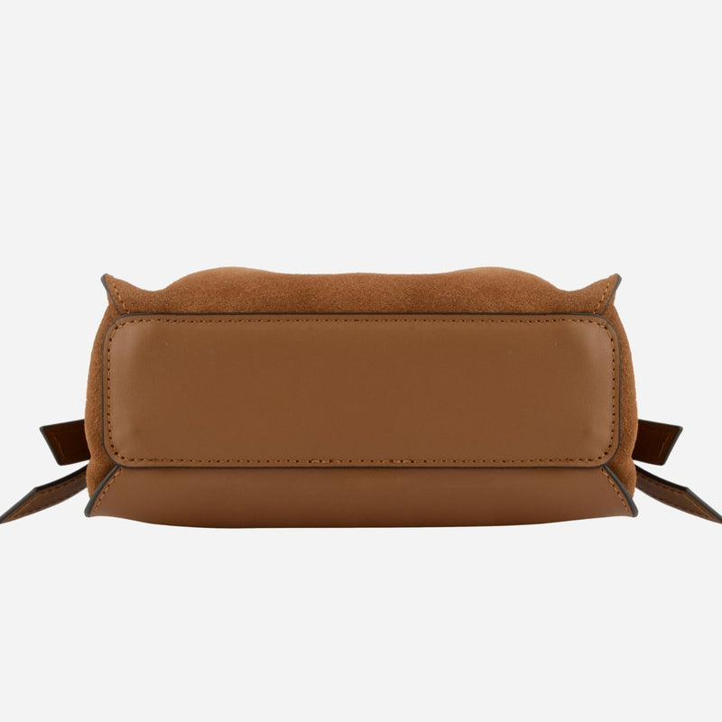 Pourchet Paris 25138 Blossom Suede Mini Bag Camel