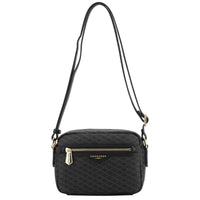Pourchet Paris 89040 Waves Coated Canvas Bag Noir - J BY J Fashion