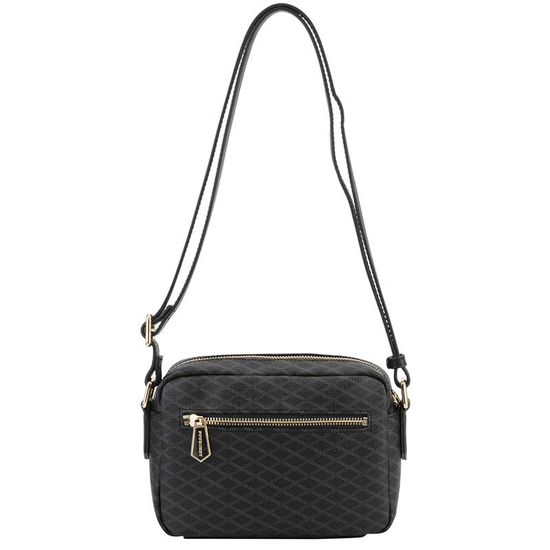 Pourchet Paris 89040 Waves Coated Canvas Bag Noir - J BY J Fashion