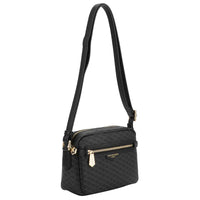 Pourchet Paris 89040 Waves Coated Canvas Bag Noir - J BY J Fashion