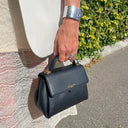 Pourchet Paris 25096 Cowhide Leather Bag Noir