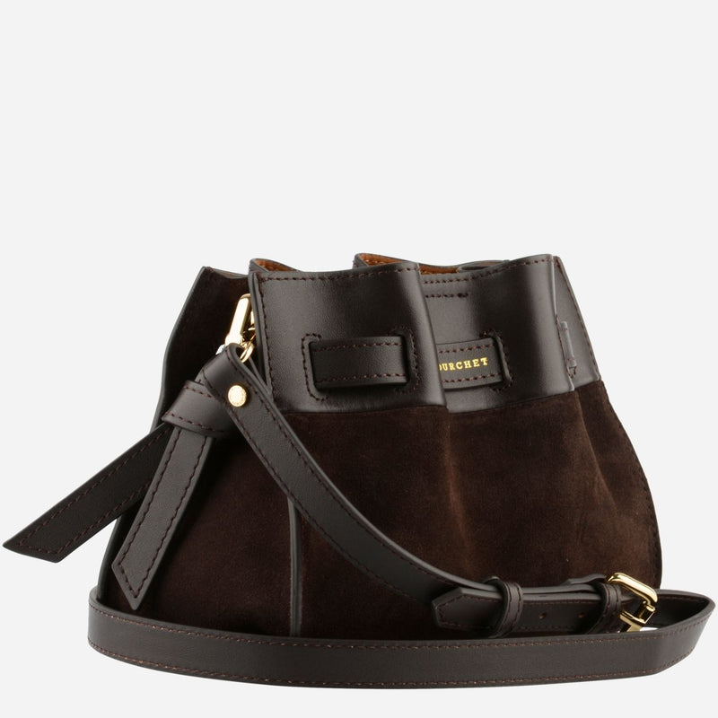 Pourchet Paris 25138 Blossom Suede Mini Bag Marron