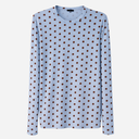 QNUZ Mesh Blouse W DOTS & Long Sleeves Pastel Blue