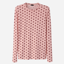 QNUZ Mesh Blouse W DOTS & Long Sleeves Rosa