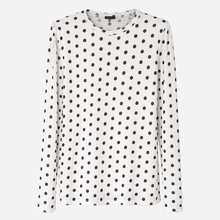 QNUZ Mesh Blouse W DOTS & Long Sleeves White