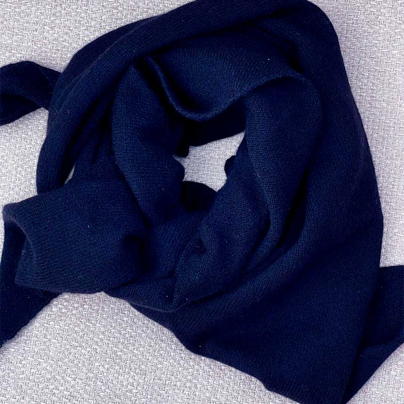 ROSAS R-22 CASHMERE SMALL SCARF NAVY