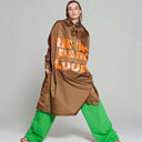 Rainkiss Rain Poncho Breton Brown Text Brown - J BY J Fashion
