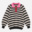 Rosas Mohair Polo Strib Black/nature