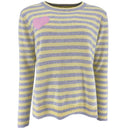 Rosas Cashmere Knit Striped Heart Yellow