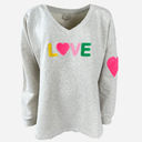 Rosas IS-Love V-Neck Oversize Sweatshirt Bright Embroidery